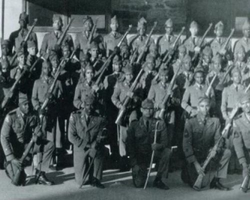 Lou Beaty with Military Cadets